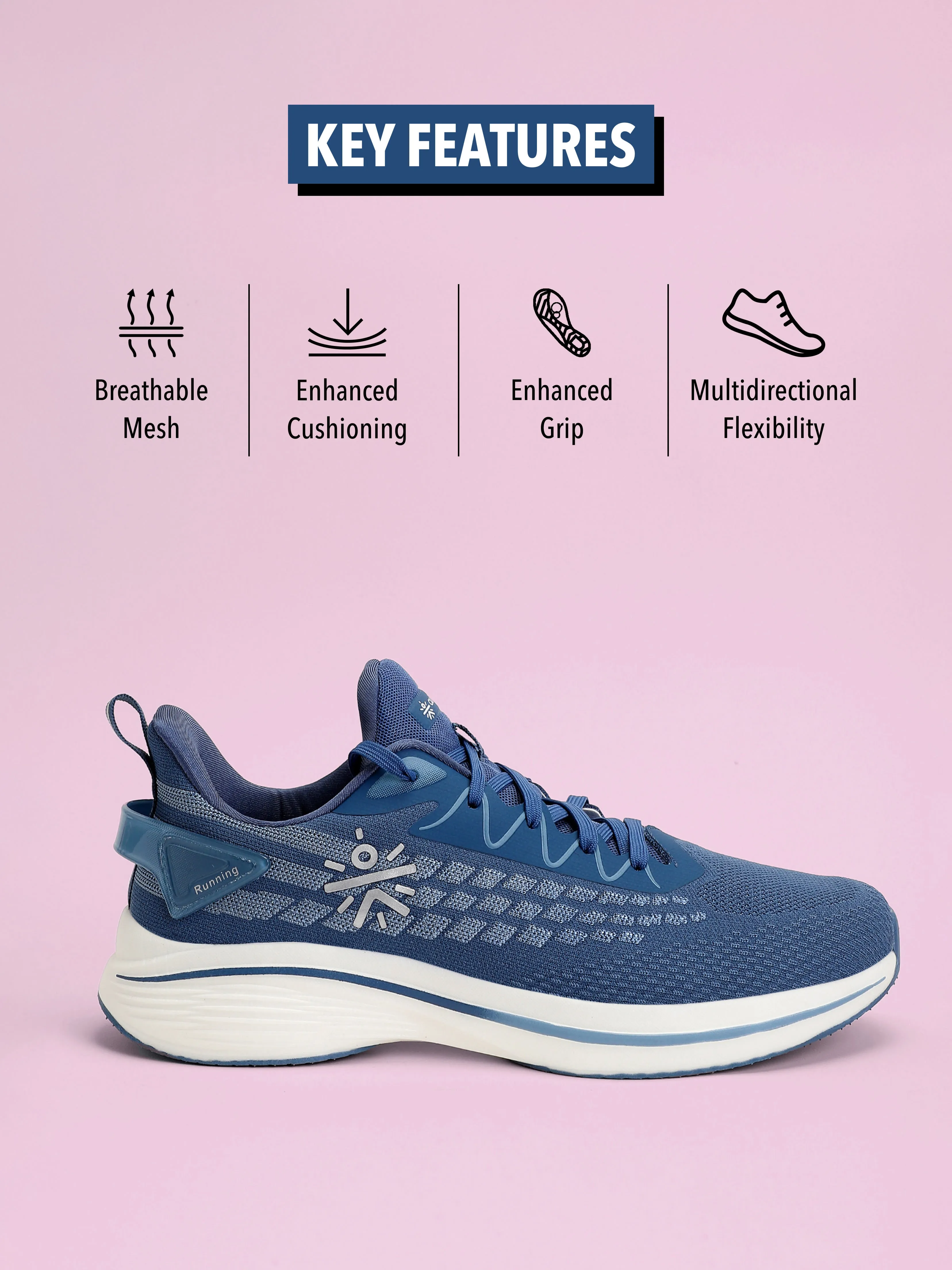 Active Men Running Shoes - Dusky Blue