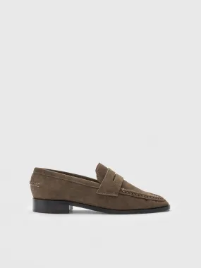Airola Khaki Brown Suede Loafers