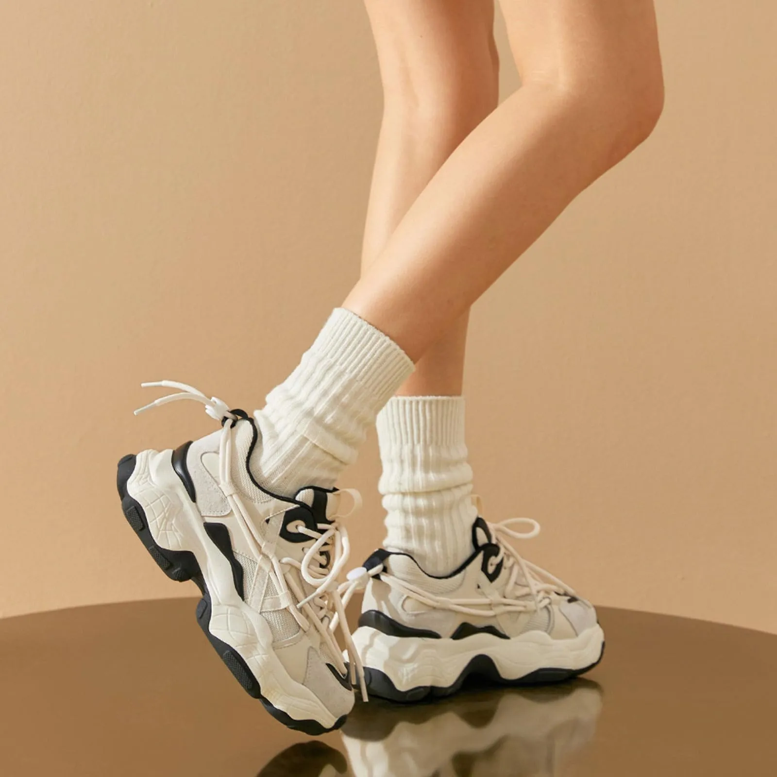 BeauToday Strappy Design Chunky Sneakers for Women