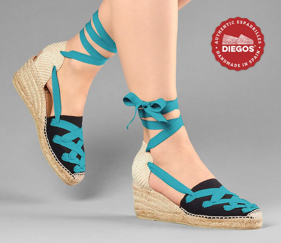 Black Lola high wedge Pamplona espadrilles