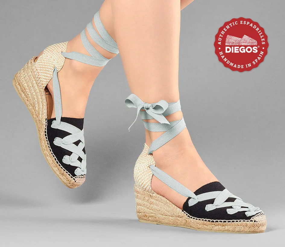 Black Lola high wedge Pamplona espadrilles