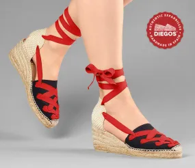 Black Lola high wedge Pamplona espadrilles
