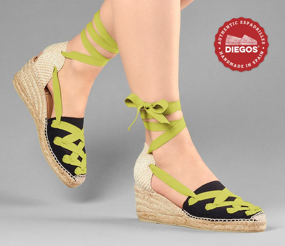 Black Lola high wedge Pamplona espadrilles