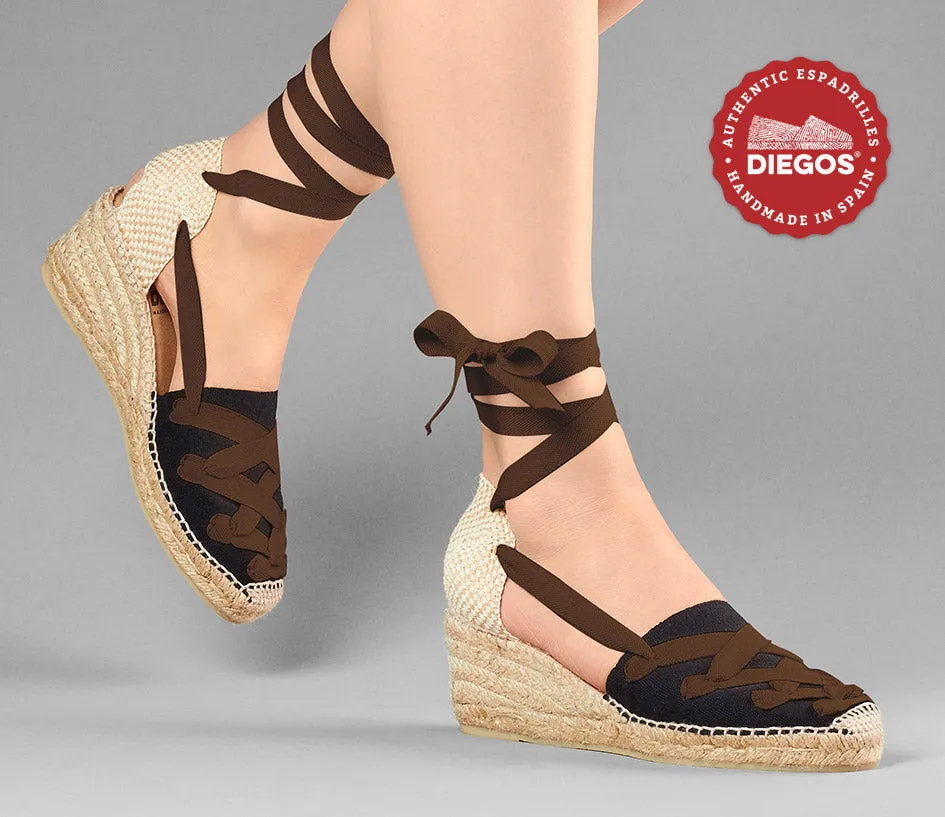 Black Lola high wedge Pamplona espadrilles
