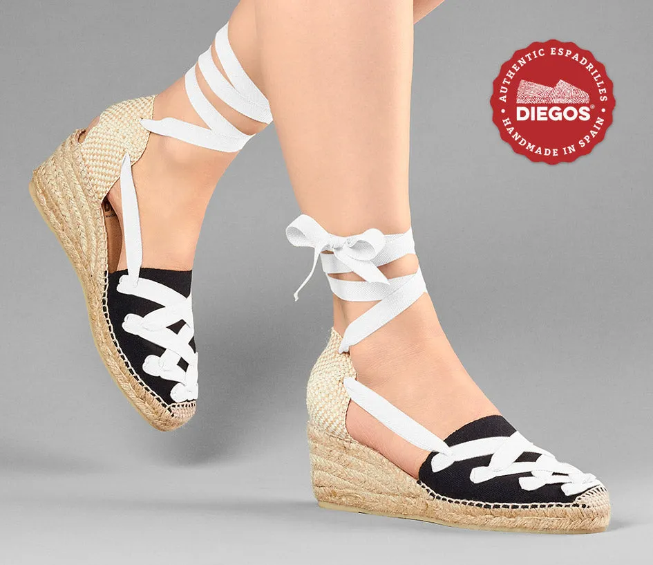 Black Lola high wedge Pamplona espadrilles