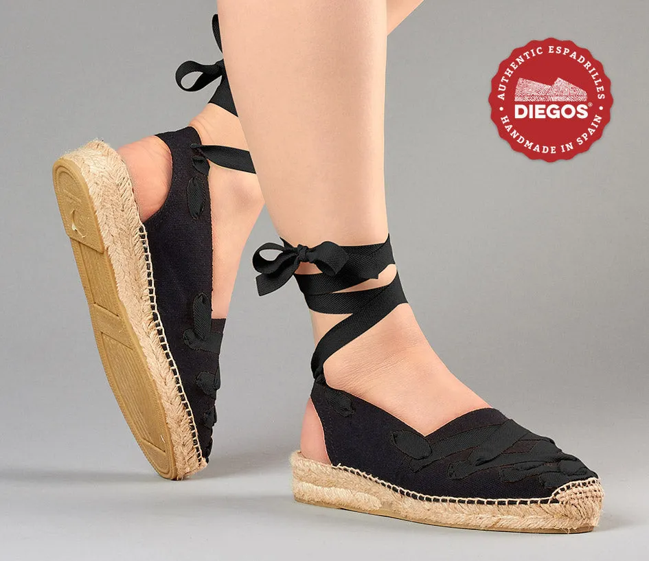 Black Pamplona Catalina espadrille
