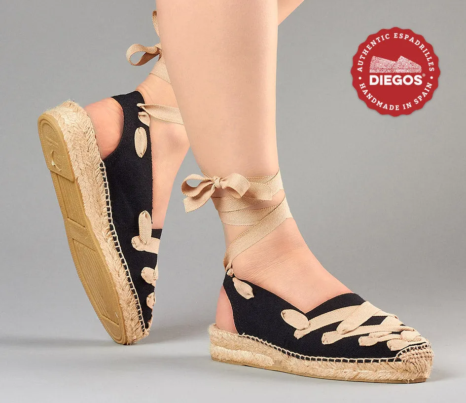 Black Pamplona Catalina espadrille