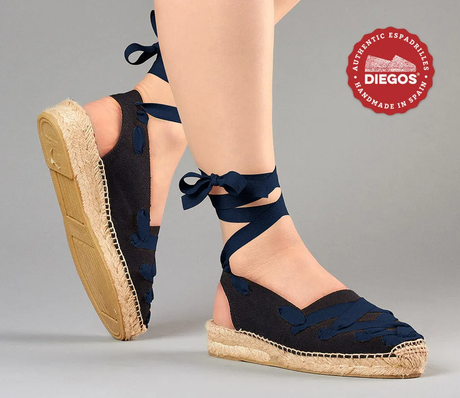 Black Pamplona Catalina espadrille