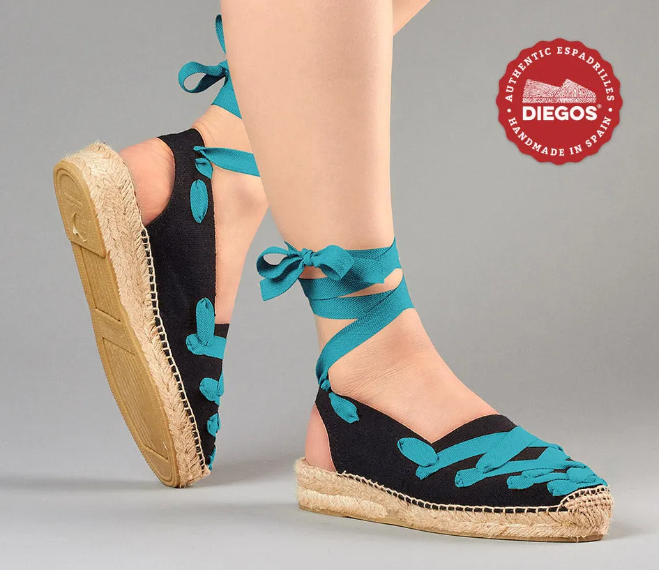 Black Pamplona Catalina espadrille