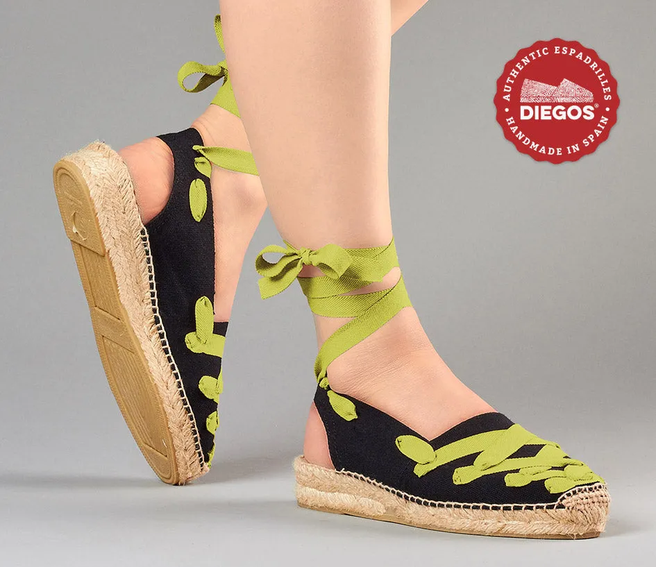 Black Pamplona Catalina espadrille