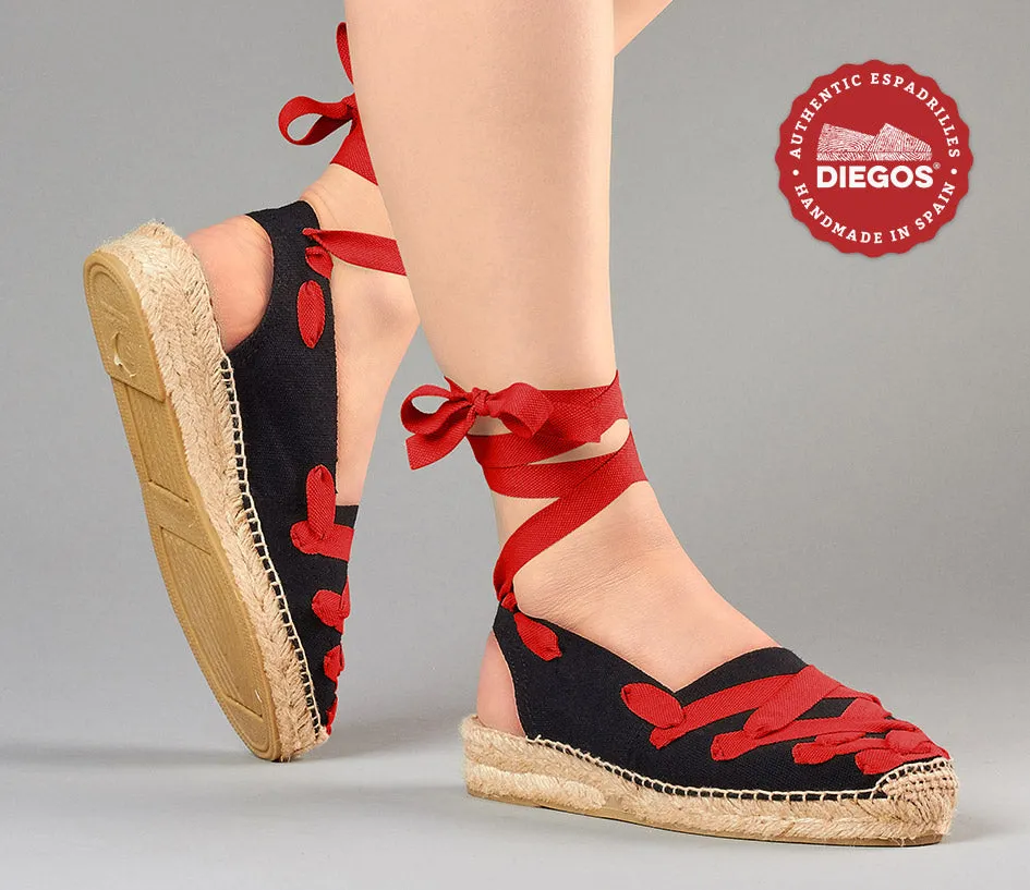 Black Pamplona Catalina espadrille