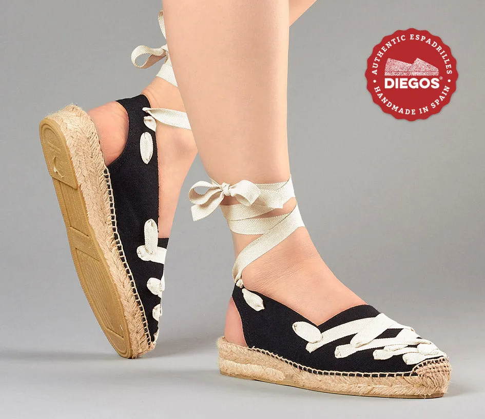 Black Pamplona Catalina espadrille