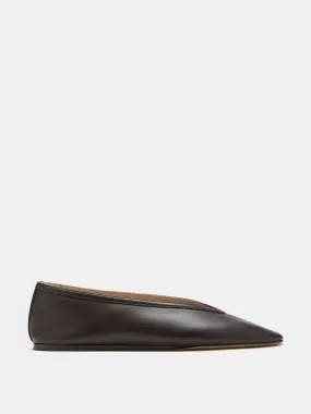 Chocolate leather Luna slippers