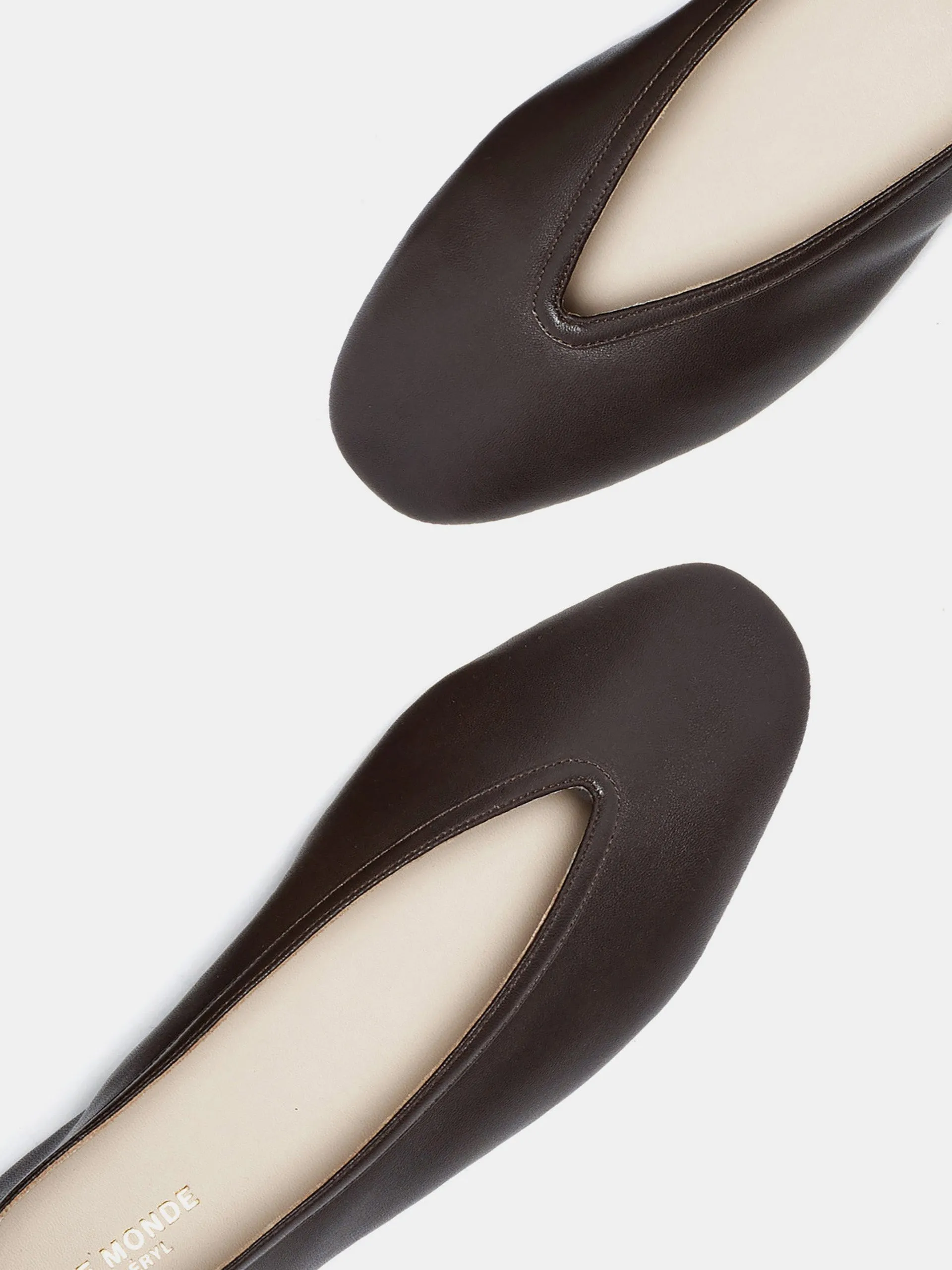 Chocolate leather Luna slippers
