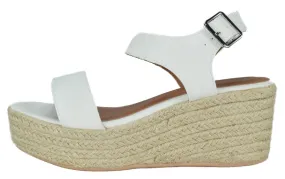City Classified Womens Wedge Espadrilles Trim Ankle Strap Open Toe Sandals
