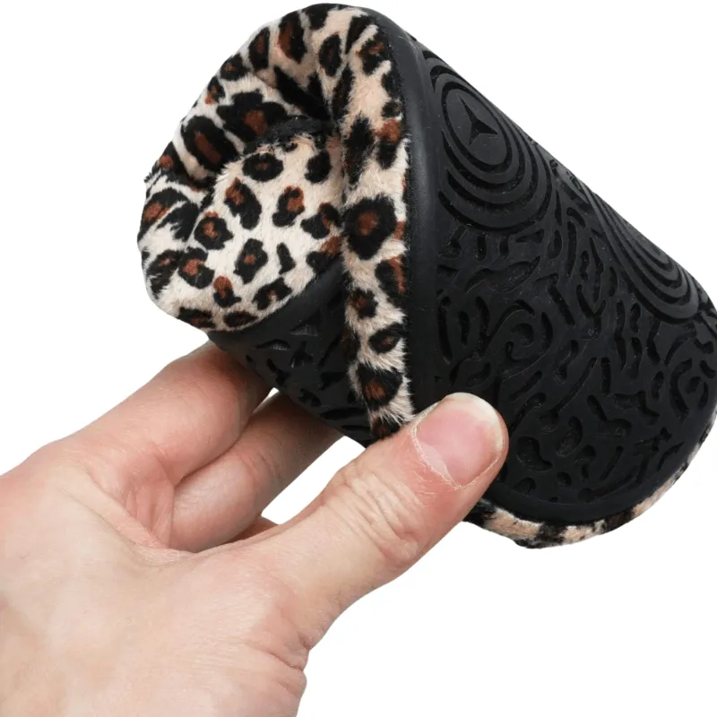 Cozy Leopard Pattern Diabetic Slippers – Supportive Comfort