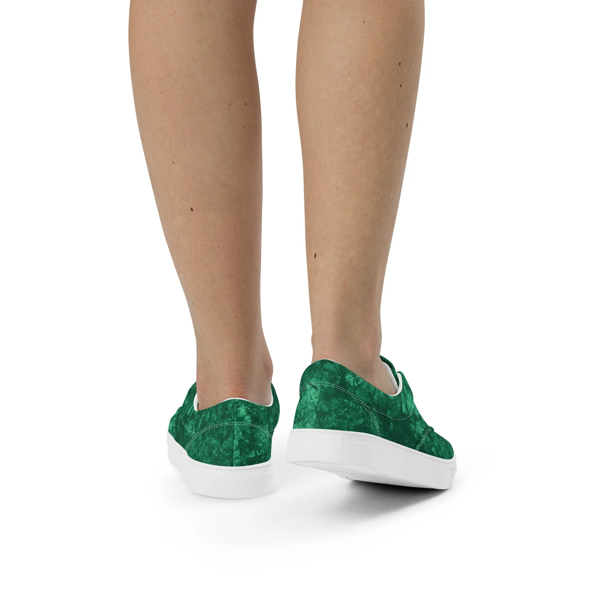 Emerald Green Design Women’s lace-up canvas shoes
