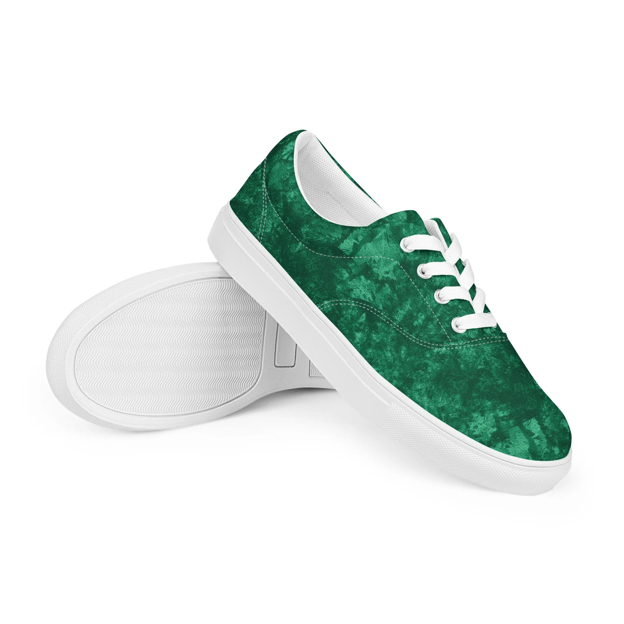 Emerald Green Design Women’s lace-up canvas shoes