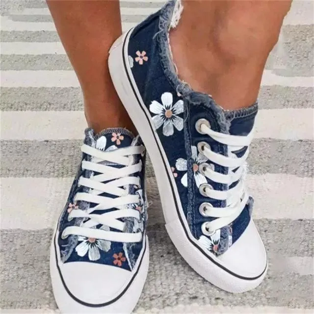 Floral Print Canvas Shoes