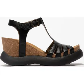 Fly London Women's GAIT959FLY T-Strap Sandals Black