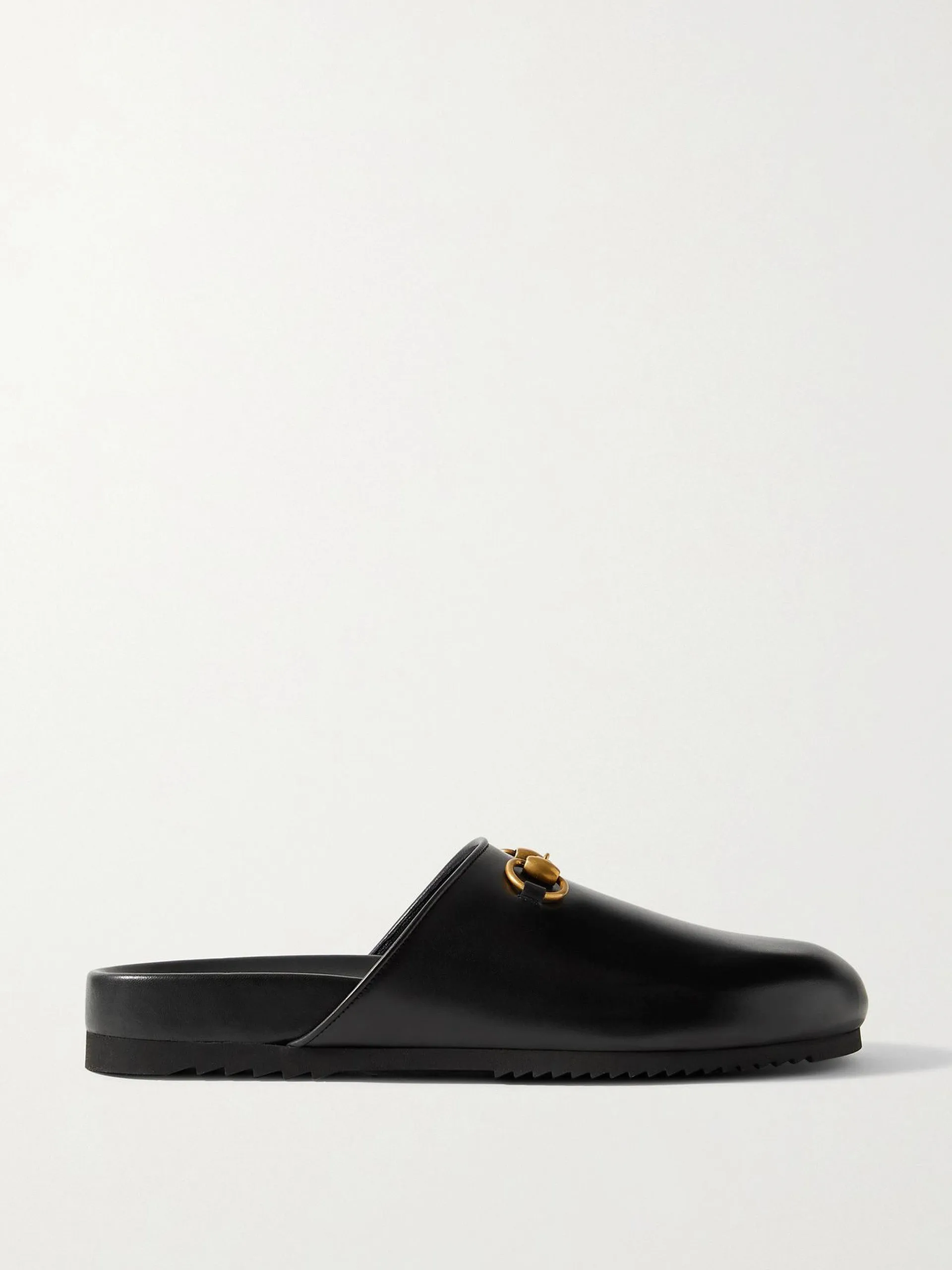 Horsebit-detailed leather slippers