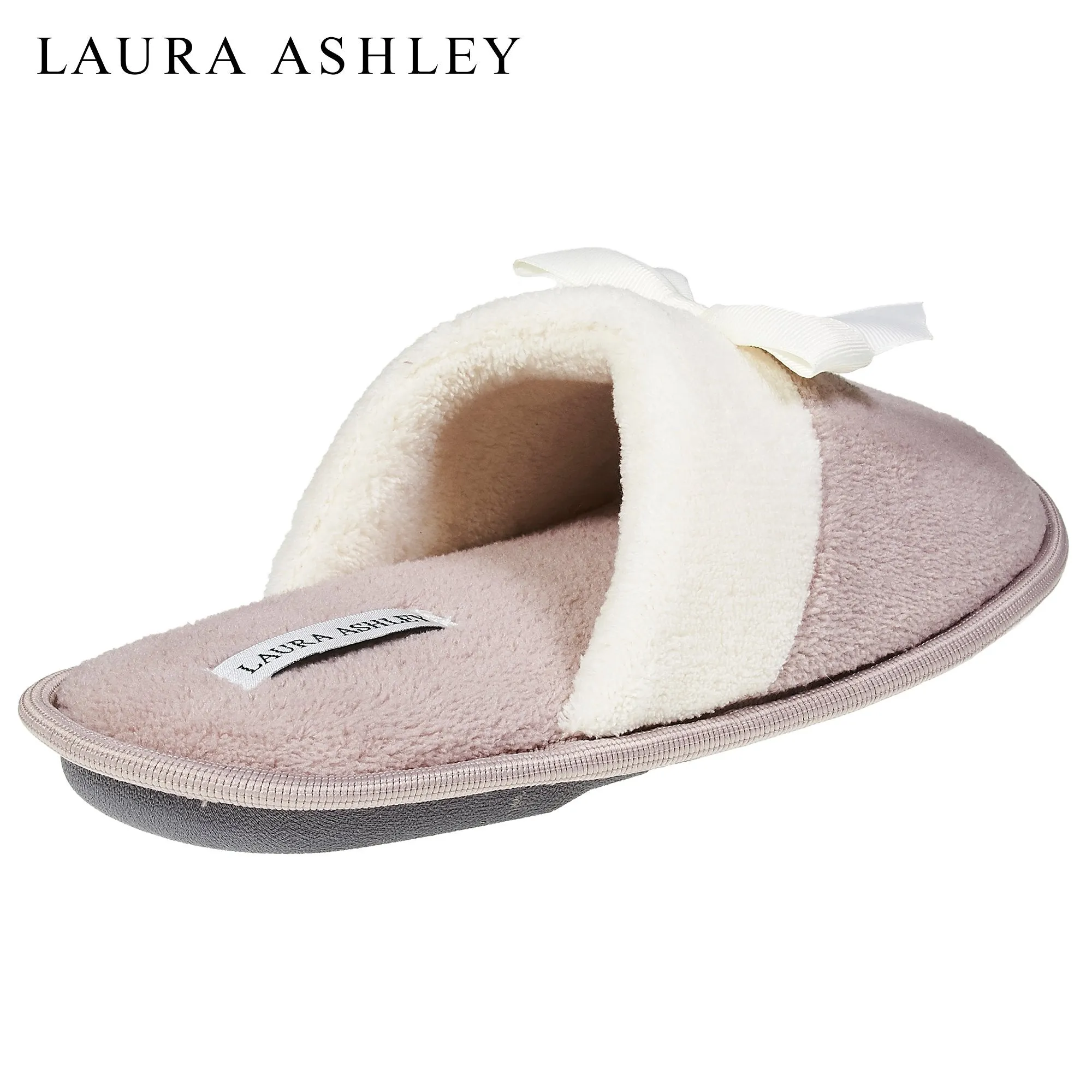Laura Ashley Ladies Scuff W/Bow Dark Pack Stone XL