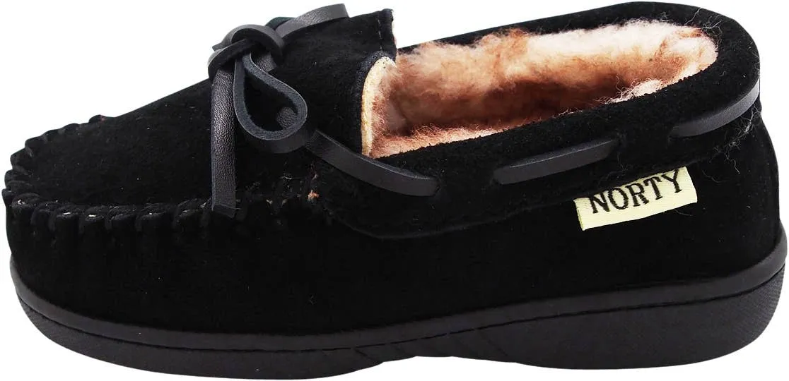 NORTY Big Kids 4-6 Black Slippers 16976