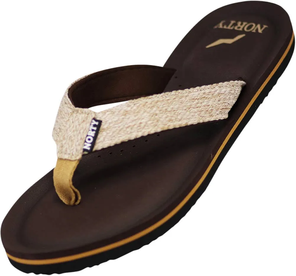Norty WOMENS 5-10 SANDAL FLIP FLOP KHAKI BROWN