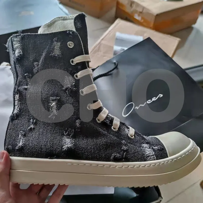 Rick Men Ripped Denim Boots