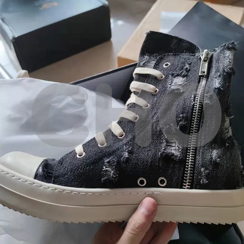 Rick Men Ripped Denim Boots