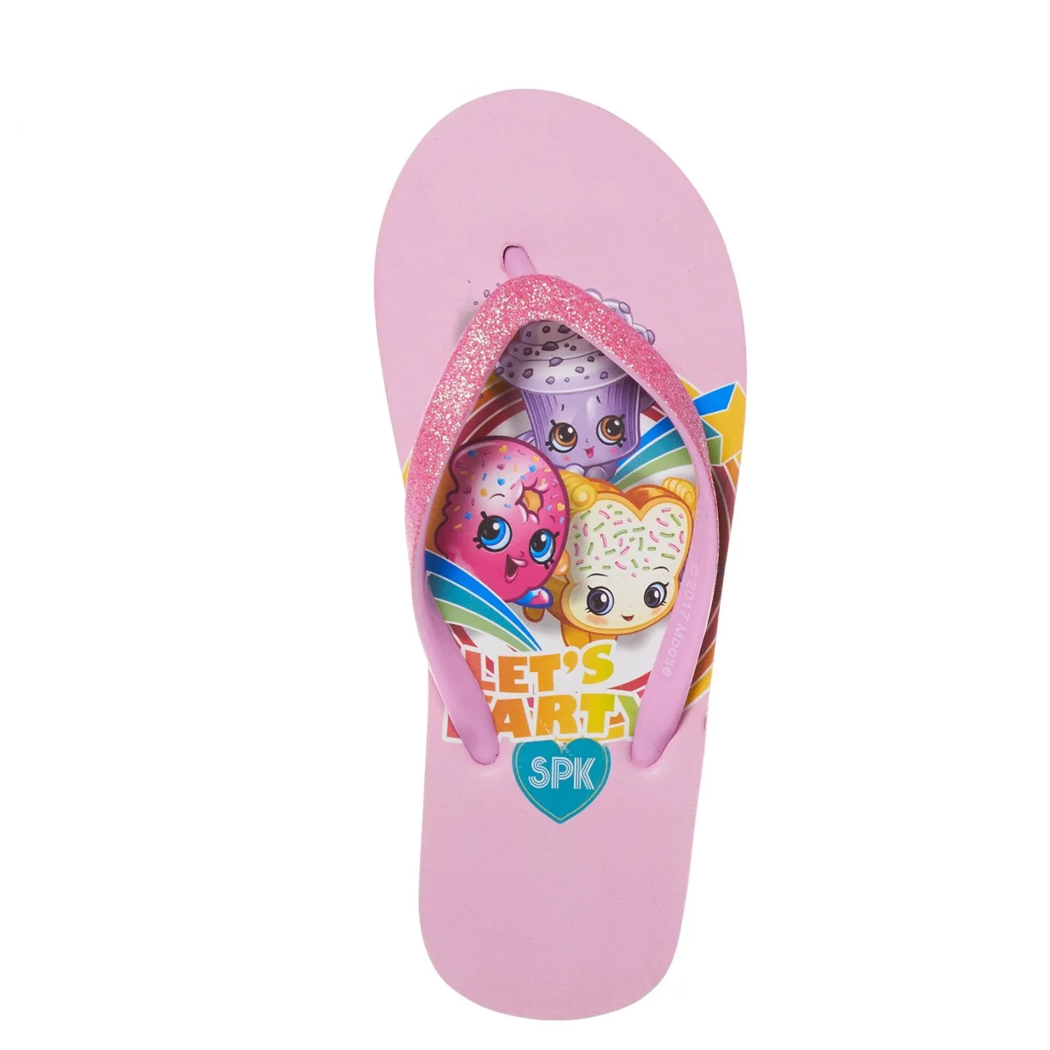 Shopkins Girls Girls Flip Flops with Sparkling Jelly Straps Med Pink 13-1