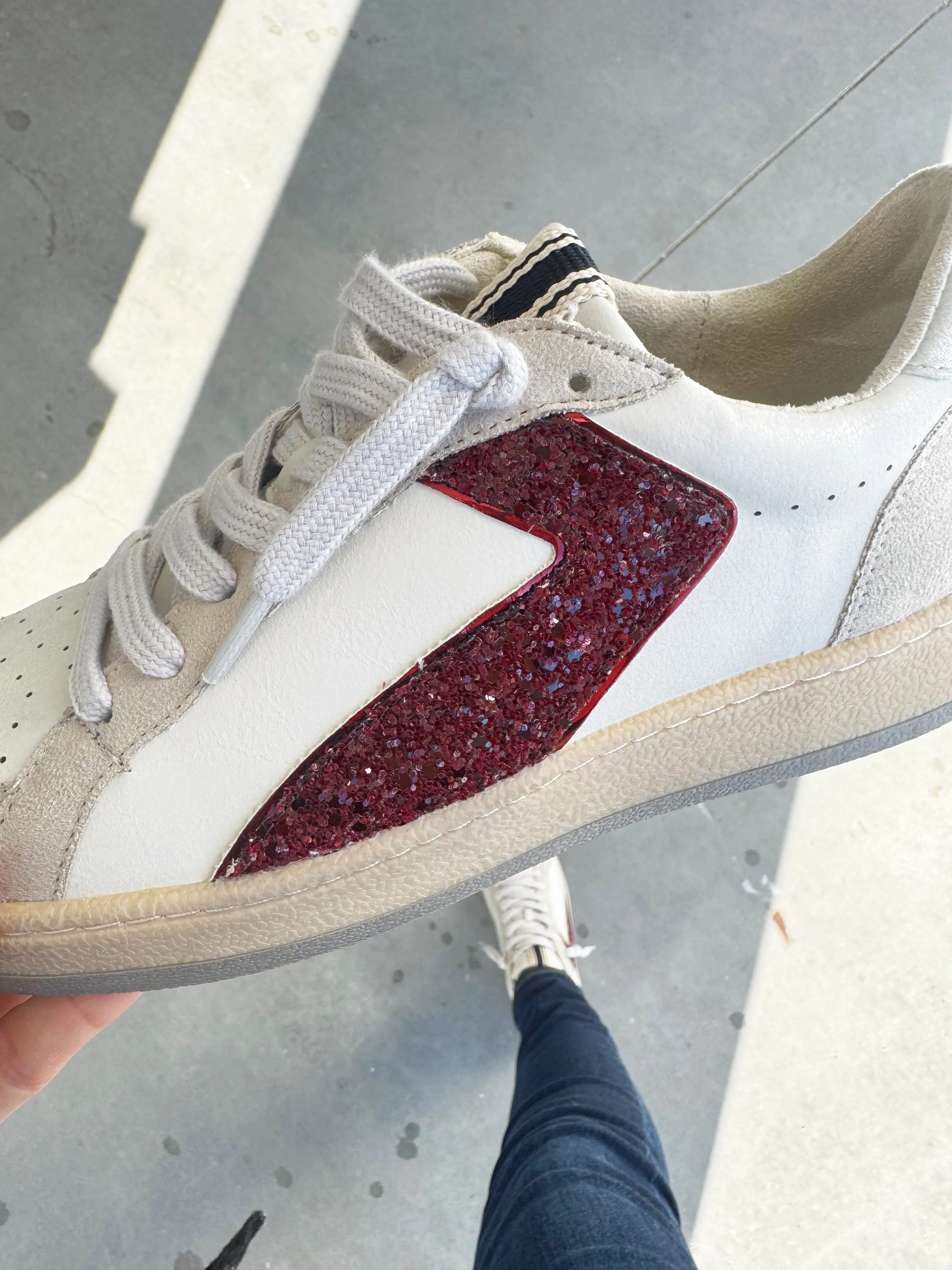 Shushop Salma Sneakers in Red Glitter