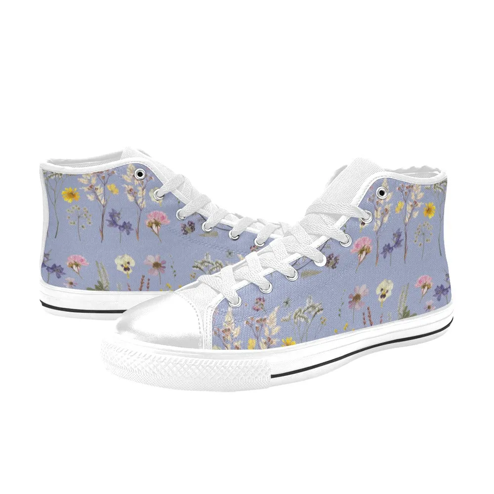 Wildflowers Lilac High Top Canvas Women's Shoes