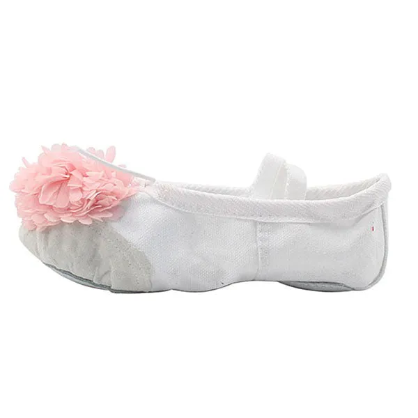 Woman's Canvas Ballet Dancing Shoes with Flower