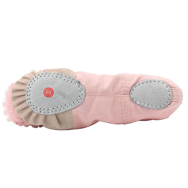 Woman's Canvas Ballet Dancing Shoes with Flower