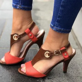 Women's Fashionable Contrast Buckled Sandals 39829656S