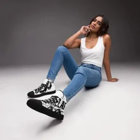 Women's High Top Canvas Shoes with Polyester Canvas & EVA Rubber Outsole