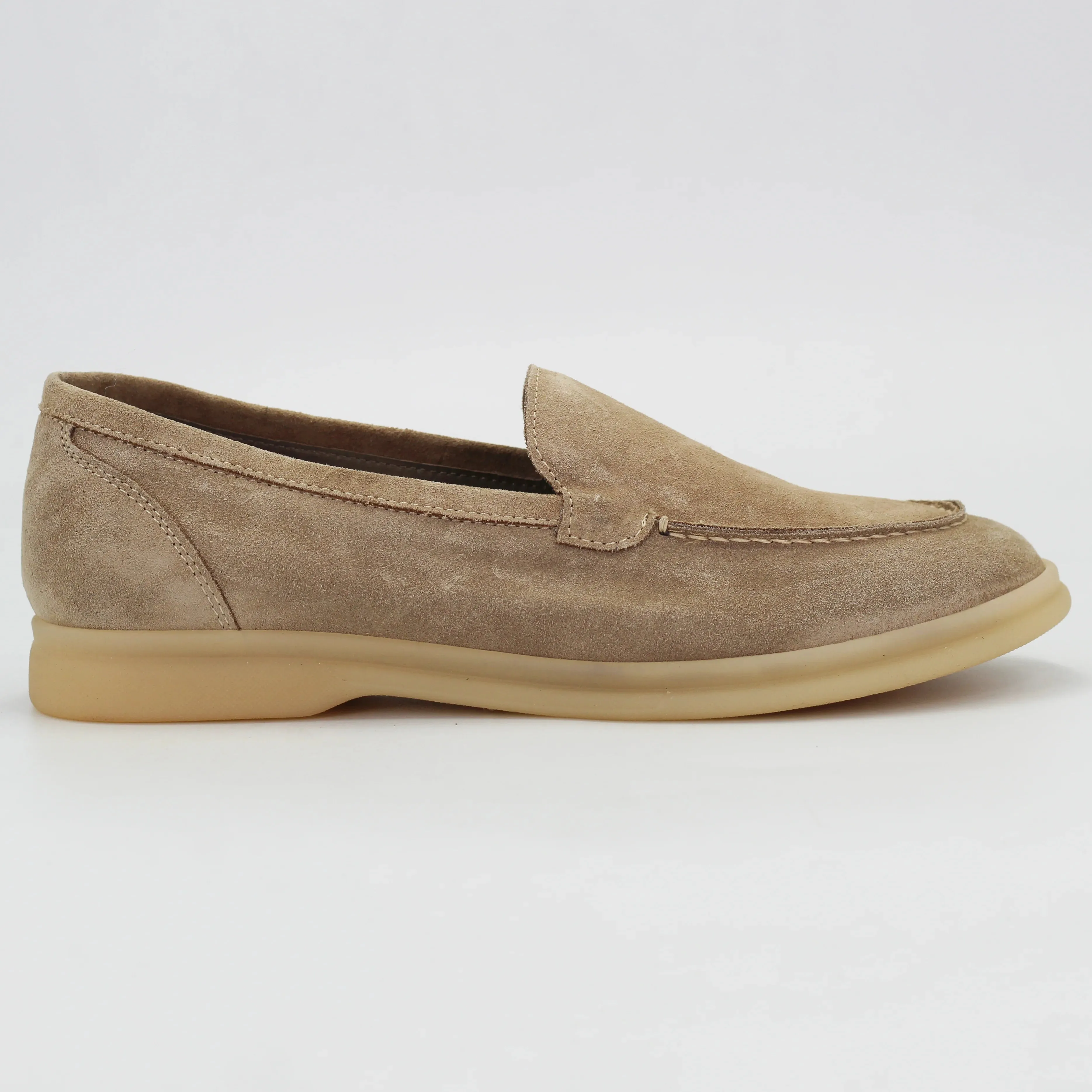 Women's loafer in calf leather suede cashmere nude spring (BRD11200)