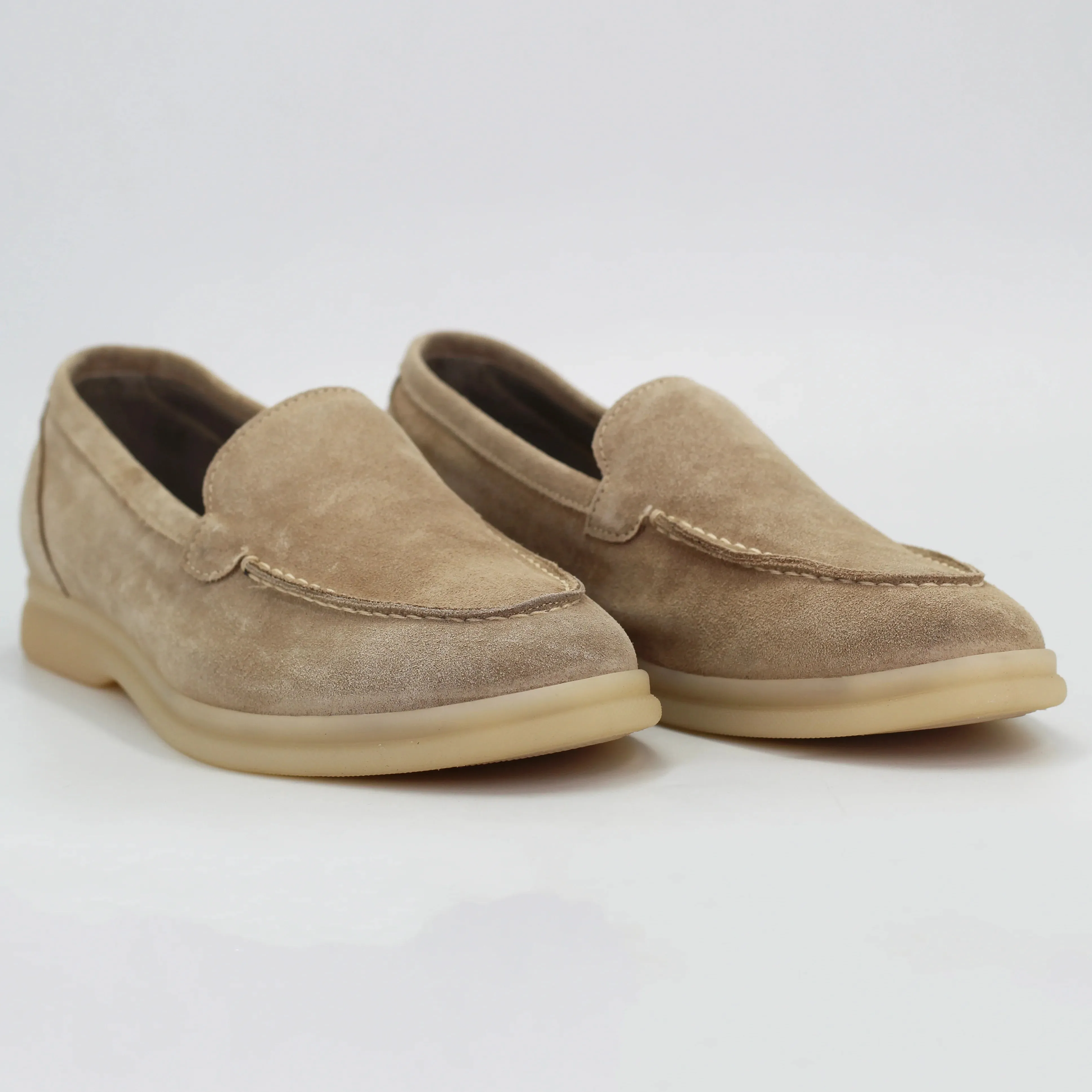 Women's loafer in calf leather suede cashmere nude spring (BRD11200)