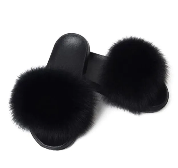 Women's Summer Soft Furry Flat Slippers