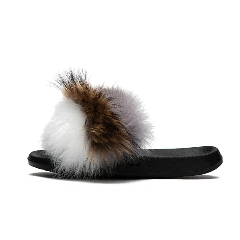 Women's Summer Soft Furry Flat Slippers