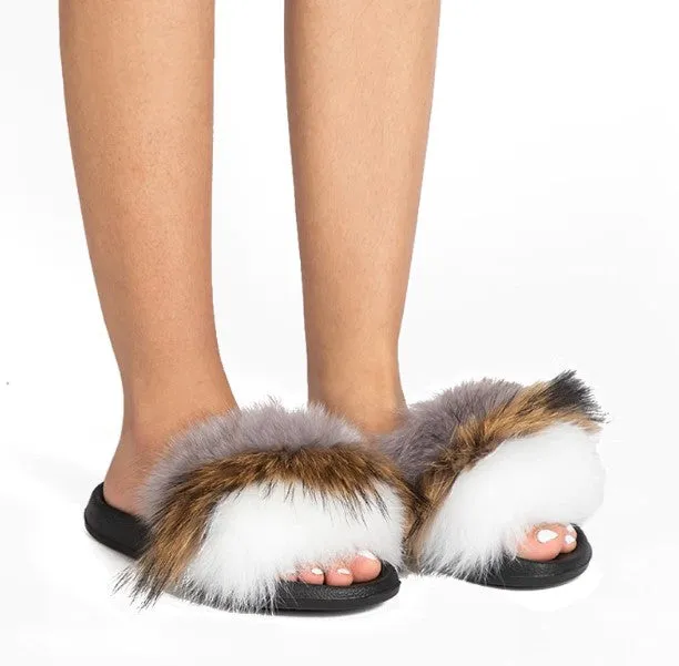 Women's Summer Soft Furry Flat Slippers