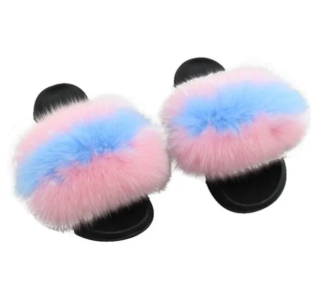 Women's Summer Soft Furry Flat Slippers