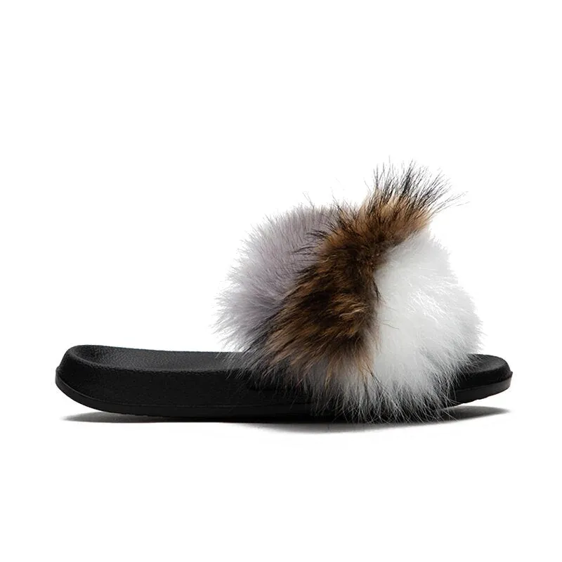Women's Summer Soft Furry Flat Slippers
